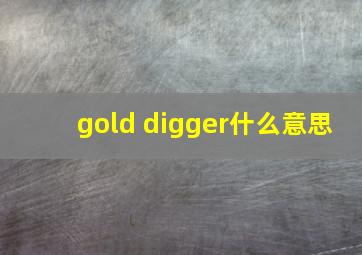 gold digger什么意思